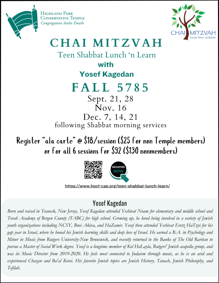 Chai Mitzvah Teen Shabbat Program