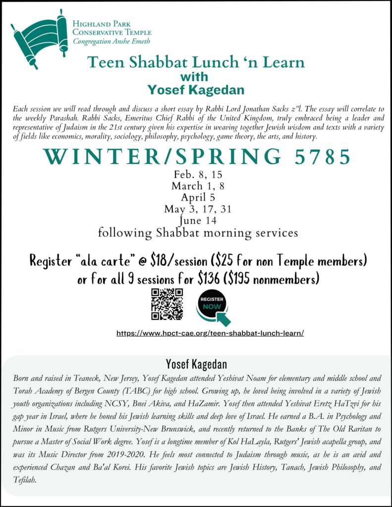 Shabbat Lunch n Learn rev Winter Spring 2025